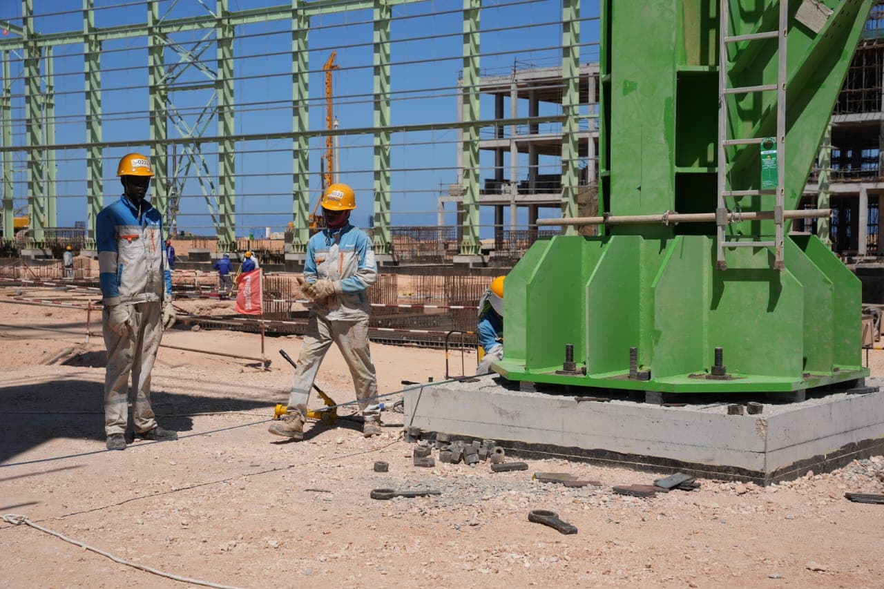 Active outdoor industrial construction site