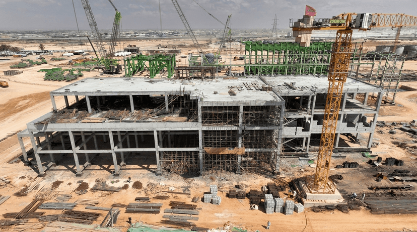 Work progress at the Benghazi Steel Complex